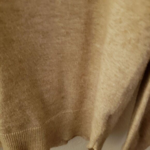 Rae Dunn Tan Relaxed Fit Rayon Blend WEEKEND Dropped Sleeve Sweater Size XL GUC - Picture 8 of 8